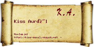 Kiss Aurél névjegykártya